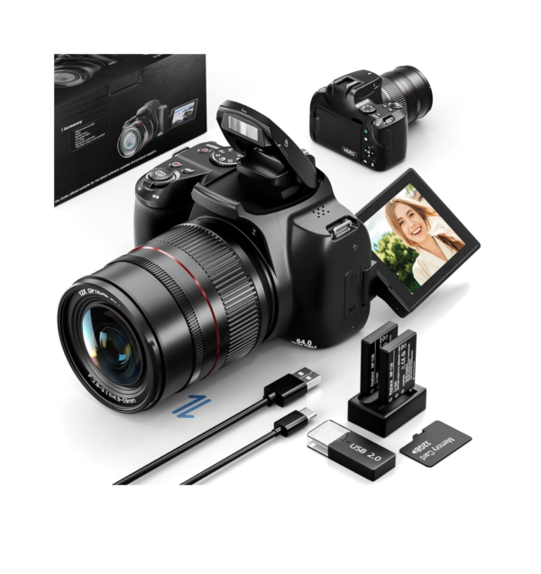 64MP 4K Bridge Camera with 12x Zoom, Macro, Autofocus & More