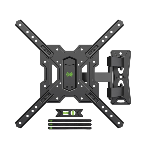 USX MOUNT UL Listed Full Motion TV Mount, Swivel Articulating Tilt TV Wall Mount for 26-55Inch LED, 4K TVs, Wall Mount TV Bracket with VESA 400x400mm Up to 77lbs, Perfect Center Design -XMM006-1