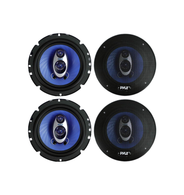 4 New Pyle PL63BL 6.5" 720 Watt 3-Way Car Audio Coaxial Speakers Blue Stereo