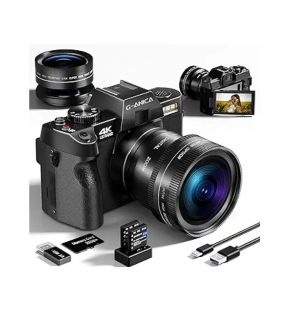 "48MP 4K Digital Camera with WiFi, App Control & 32GB Card"